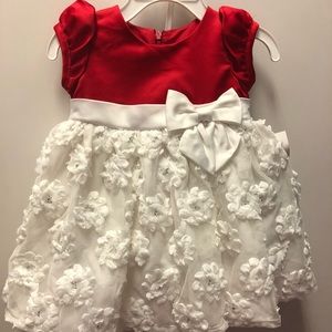 12m red and white formal dress (New)
